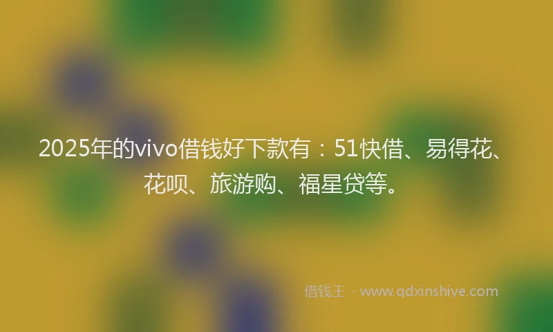 2025年的vivo借钱好下款有：51快借、易得花、花呗、旅游购、福星贷等。