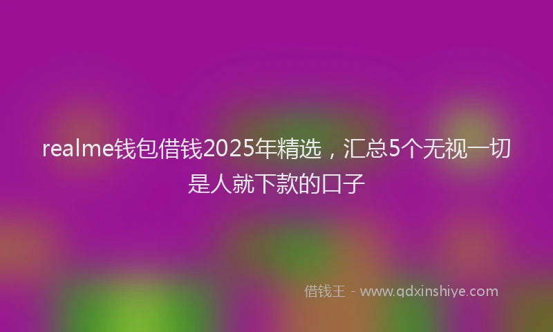 realme钱包借钱2025年精选，汇总5个无视一切是人就下款的口子