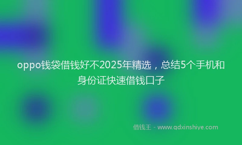 oppo钱袋借钱好不2025年精选，总结5个手机和身份证快速借钱口子
