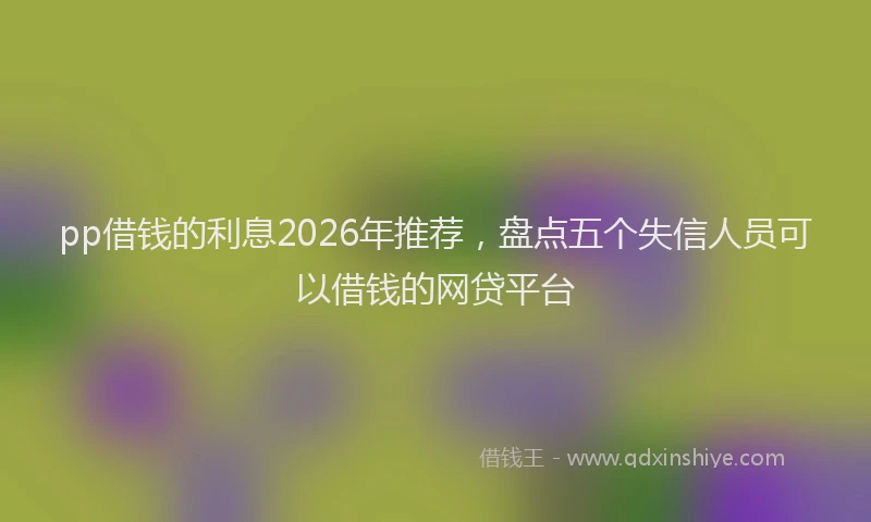 pp借钱的利息2026年推荐，盘点五个失信人员可以借钱的网贷平台