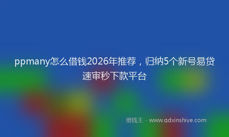 ppmany怎么借钱2026年推荐,归纳5个新号易贷速审秒下款平台