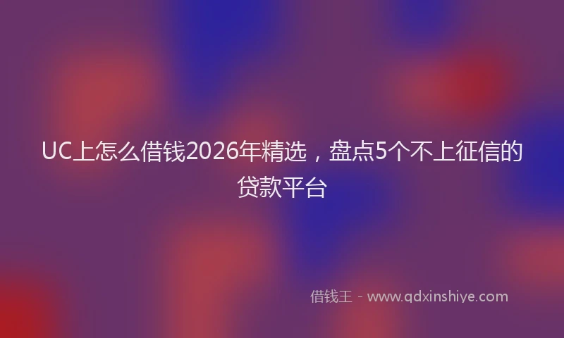 UC上怎么借钱2026年精选，盘点5个不上征信的贷款平台