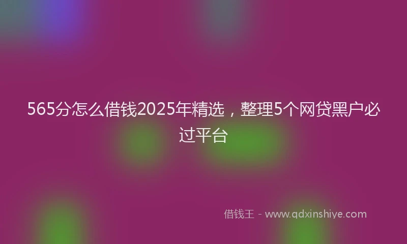 565分怎么借钱2025年精选，整理5个网贷黑户必过平台