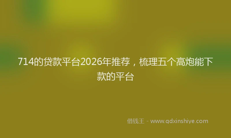 714的贷款平台2026年推荐，梳理五个高炮能下款的平台