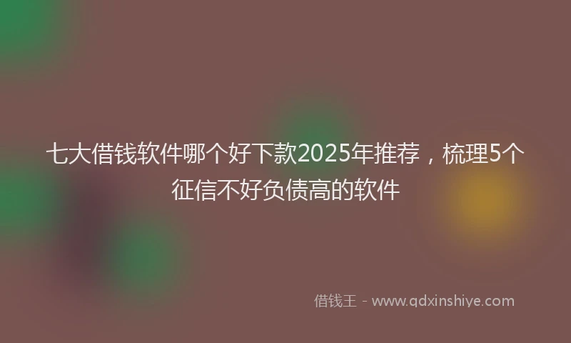 七大借钱软件哪个好下款2025年推荐，梳理5个征信不好负债高的软件