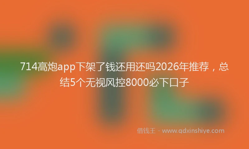 714高炮app下架了钱还用还吗2026年推荐,总结5个无视风控8000必下口子