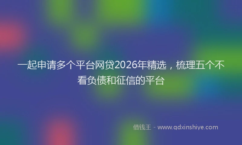 一起申请多个平台网贷2026年精选，梳理五个不看负债和征信的平台