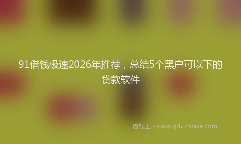 91借钱极速2026年推荐，总结5个黑户可以下的贷款软件