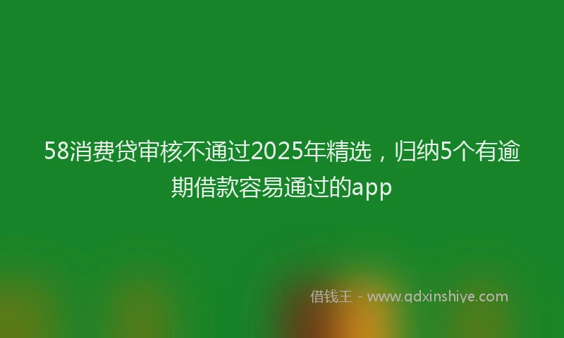 58消费贷审核不通过2025年精选，归纳5个有逾期借款容易通过的app