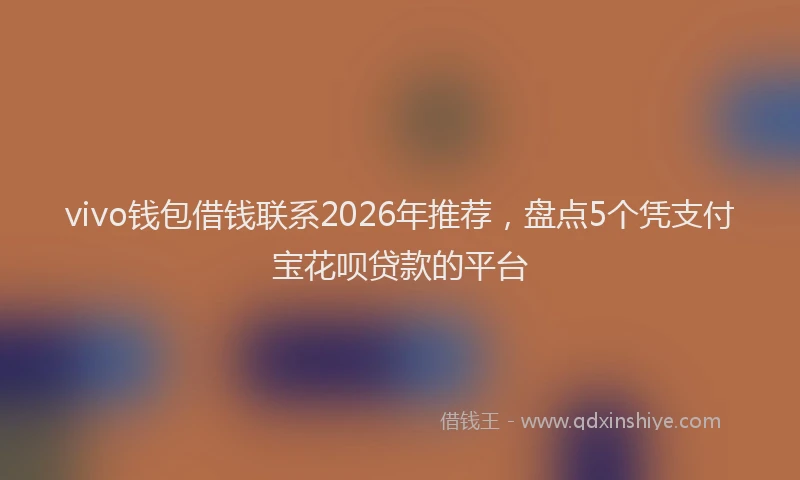 vivo钱包借钱联系2026年推荐，盘点5个凭支付宝花呗贷款的平台