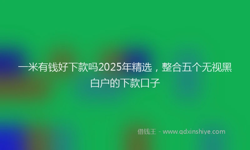 一米有钱好下款吗2025年精选，整合五个无视黑白户的下款口子