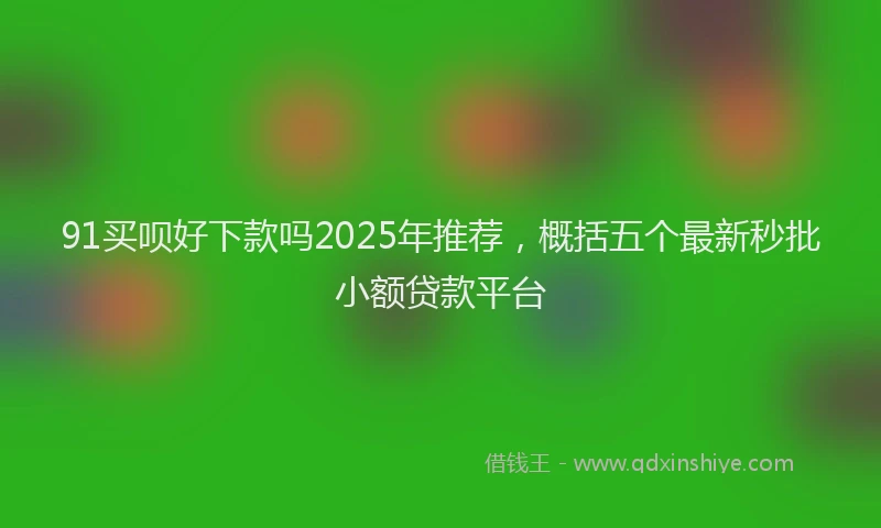 91买呗好下款吗2025年推荐，概括五个最新秒批小额贷款平台
