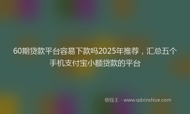 60期贷款平台容易下款吗2025年推荐，汇总五个手机支付宝小额贷款的平台