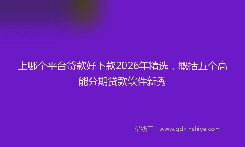 上哪个平台贷款好下款2026年精选,概括五个高能分期贷款软件新秀