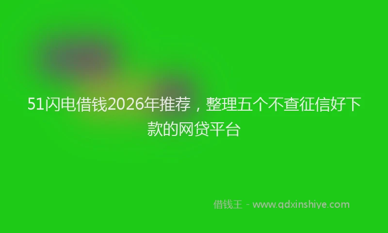 51闪电借钱2026年推荐，整理五个不查征信好下款的网贷平台