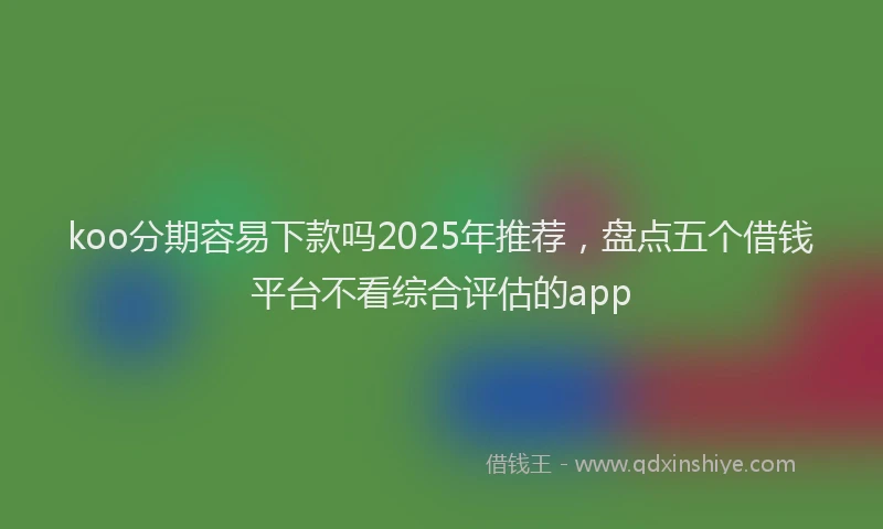 koo分期容易下款吗2025年推荐，盘点五个借钱平台不看综合评估的app