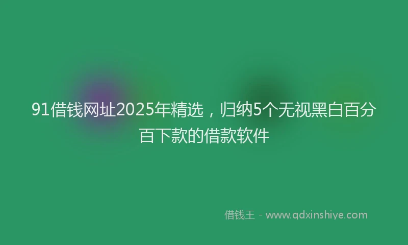 91借钱网址2025年精选，归纳5个无视黑白百分百下款的借款软件