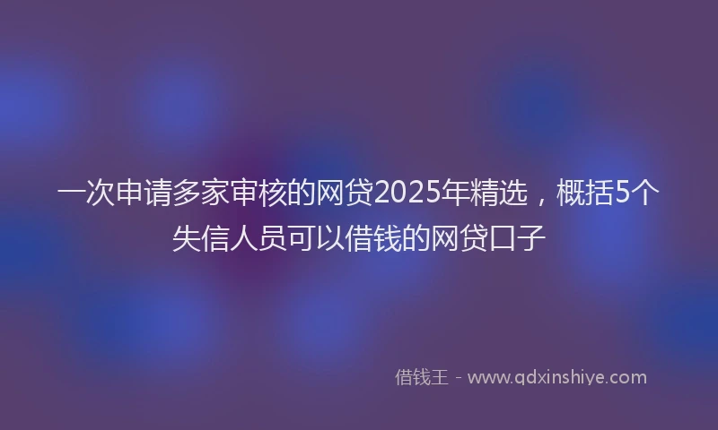 一次申请多家审核的网贷2025年精选,概括5个失信人员可以借钱的网贷口子