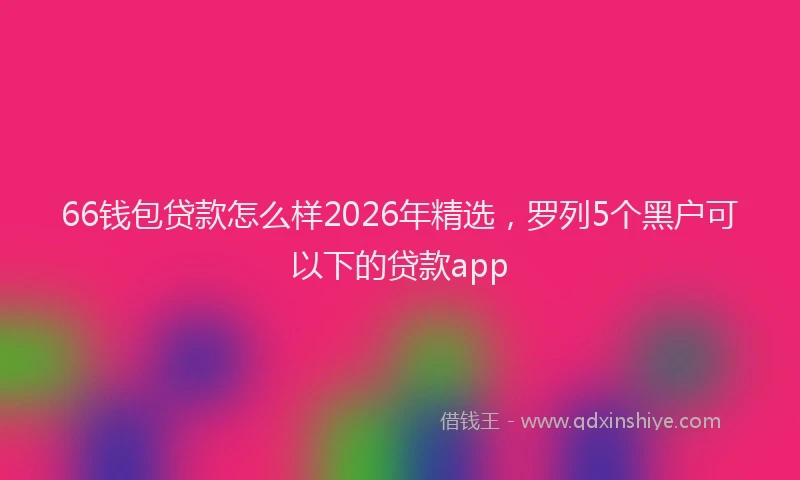 66钱包贷款怎么样2026年精选，罗列5个黑户可以下的贷款app