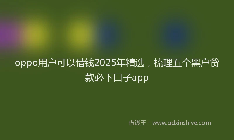 oppo用户可以借钱2025年精选，梳理五个黑户贷款必下口子app