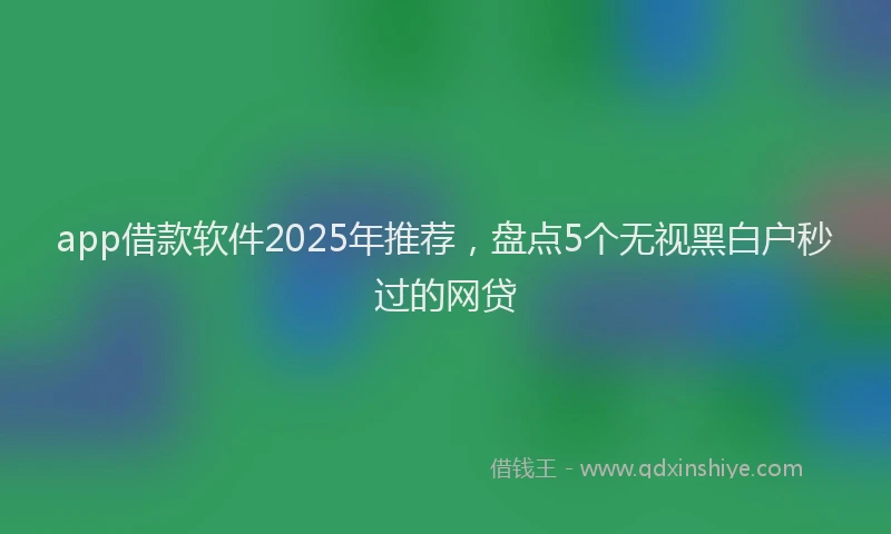 app借款软件2025年推荐，盘点5个无视黑白户秒过的网贷