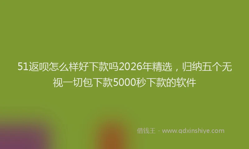 51返呗怎么样好下款吗2026年精选，归纳五个无视一切包下款5000秒下款的软件