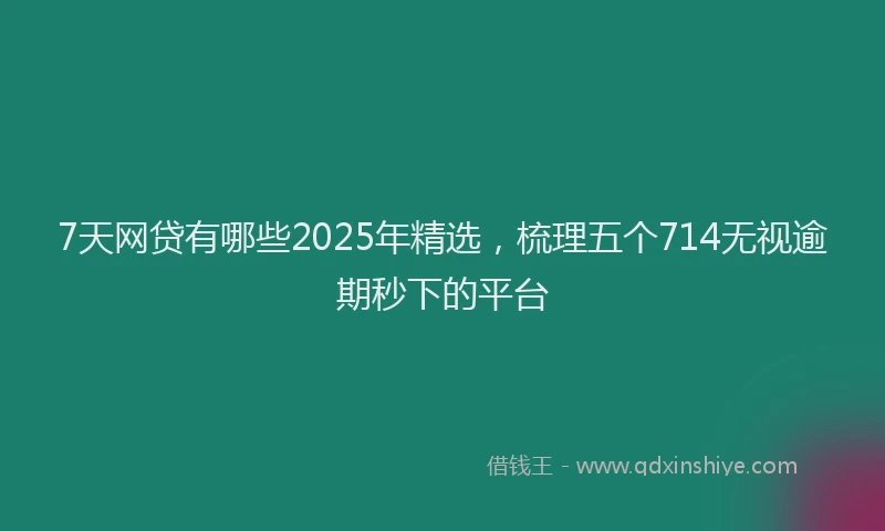 7天网贷有哪些2025年精选，梳理五个714无视逾期秒下的平台