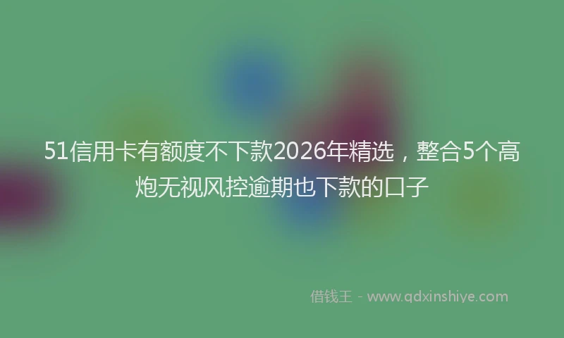 51信用卡有额度不下款2026年精选,整合5个高炮无视风控逾期也下款的口子