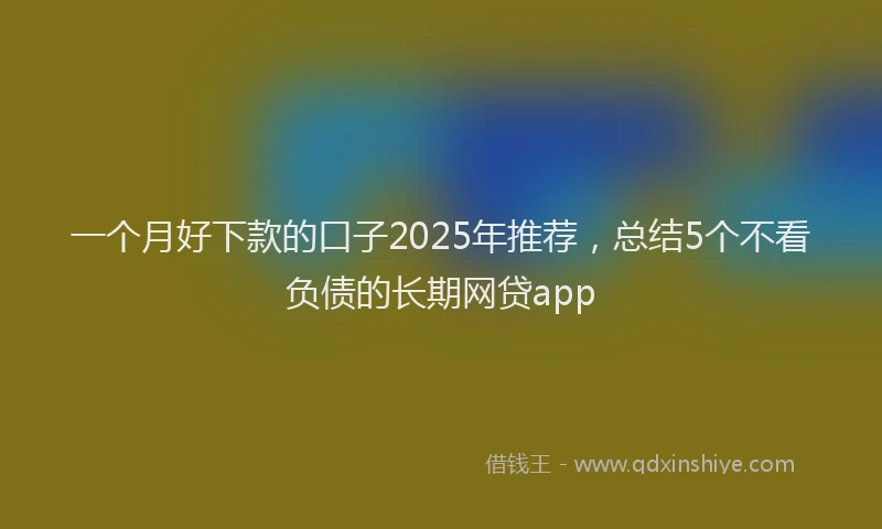 一个月好下款的口子2025年推荐，总结5个不看负债的长期网贷app