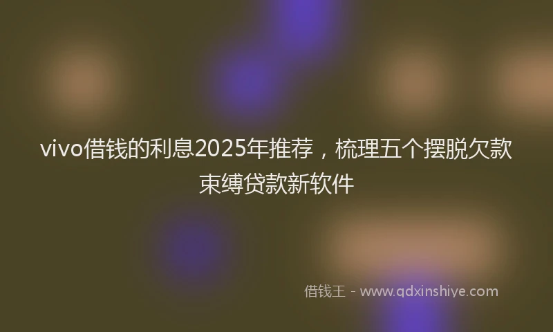 vivo借钱的利息2025年推荐，梳理五个摆脱欠款束缚贷款新软件