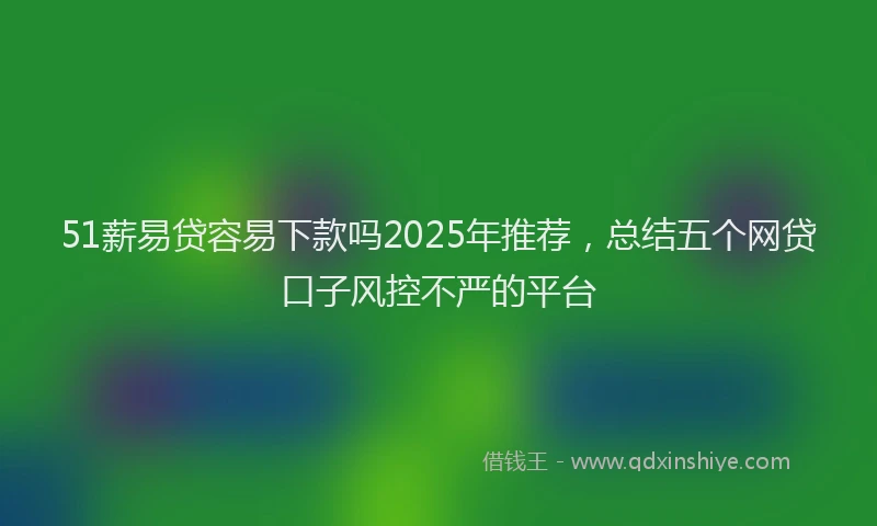 51薪易贷容易下款吗2025年推荐，总结五个网贷口子风控不严的平台