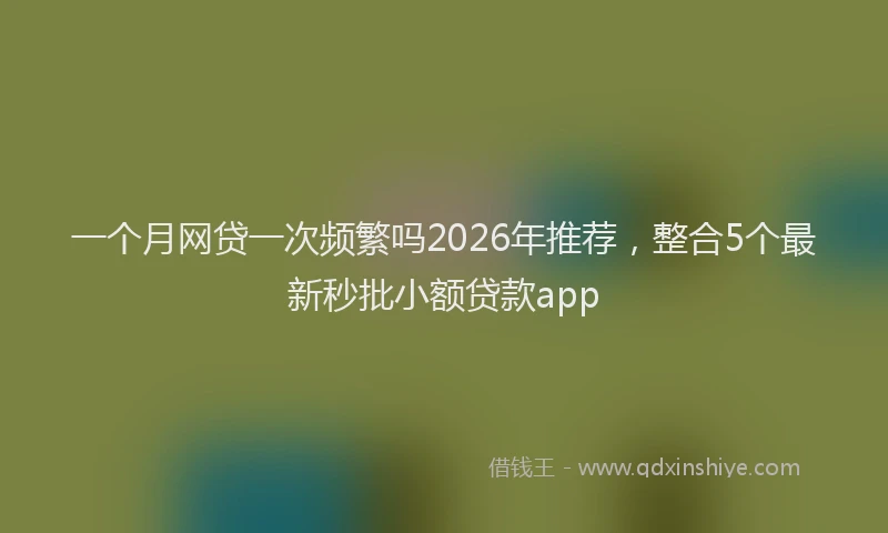 一个月网贷一次频繁吗2026年推荐，整合5个最新秒批小额贷款app