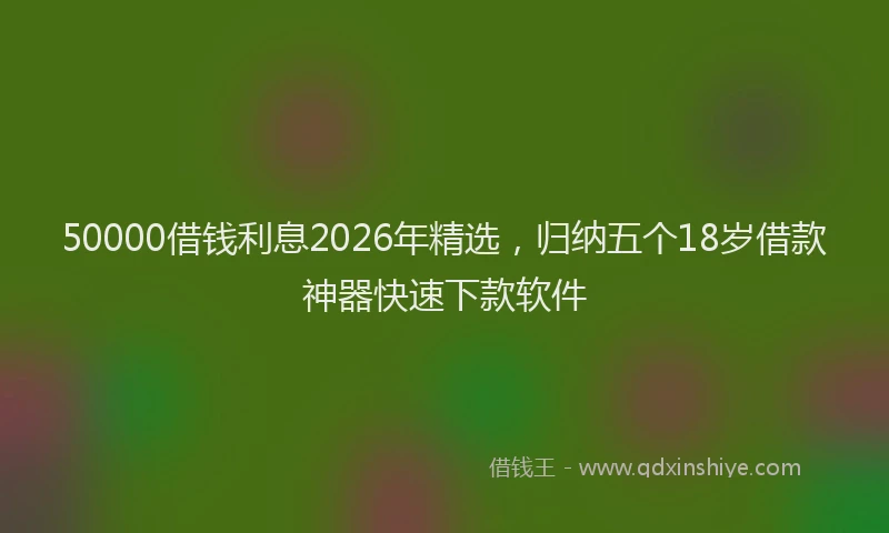 50000借钱利息2026年精选，归纳五个18岁借款神器快速下款软件