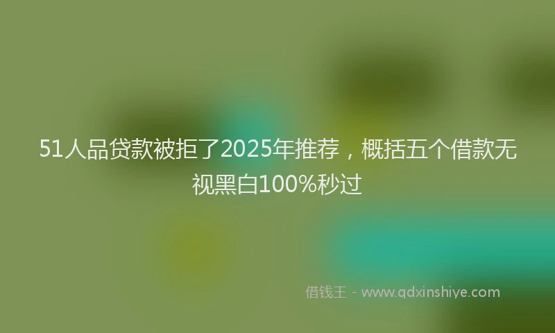 51人品贷款被拒了2025年推荐，概括五个借款无视黑白100%秒过