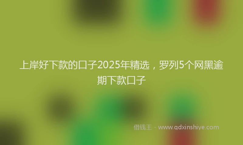上岸好下款的口子2025年精选，罗列5个网黑逾期下款口子
