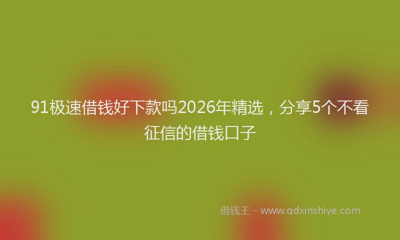 91极速借钱好下款吗2026年精选，分享5个不看征信的借钱口子