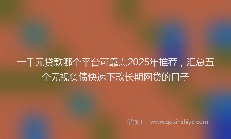 一千元贷款哪个平台可靠点2025年推荐，汇总五个无视负债快速下款长期网贷的口子