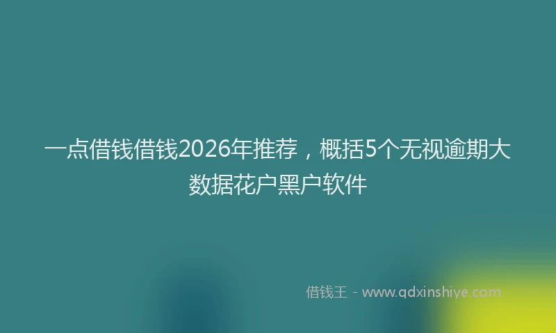 一点借钱借钱2026年推荐，概括5个无视逾期大数据花户黑户软件