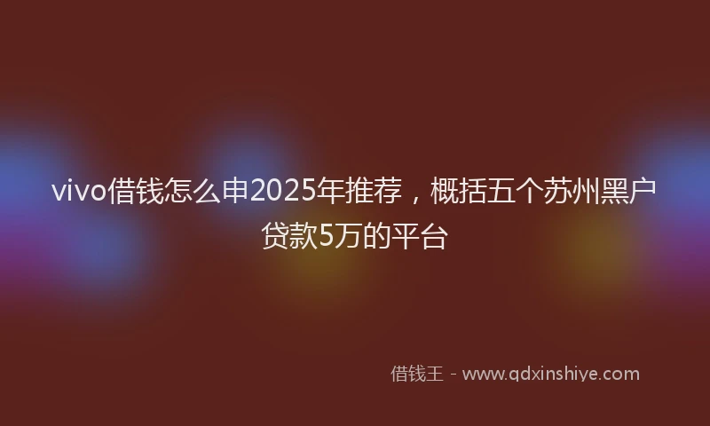 vivo借钱怎么申2025年推荐，概括五个苏州黑户贷款5万的平台