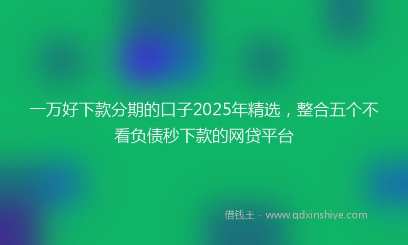 一万好下款分期的口子2025年精选，整合五个不看负债秒下款的网贷平台