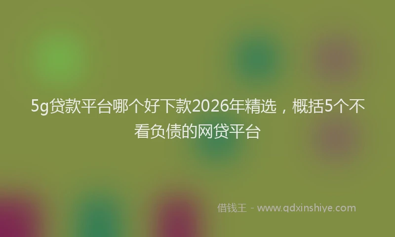 5g贷款平台哪个好下款2026年精选，概括5个不看负债的网贷平台