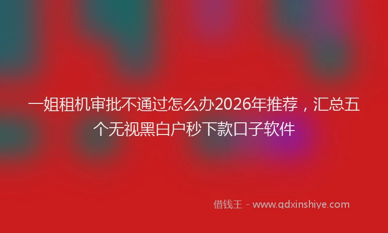 一姐租机审批不通过怎么办2026年推荐,汇总五个无视黑白户秒下款口子软件