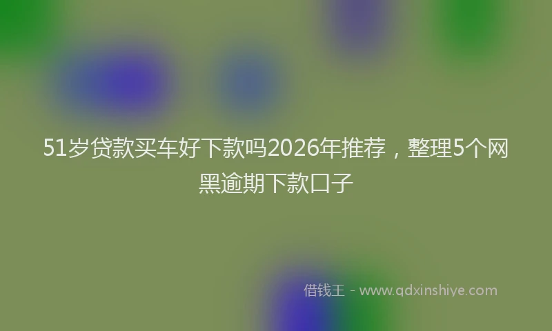 51岁贷款买车好下款吗2026年推荐，整理5个网黑逾期下款口子