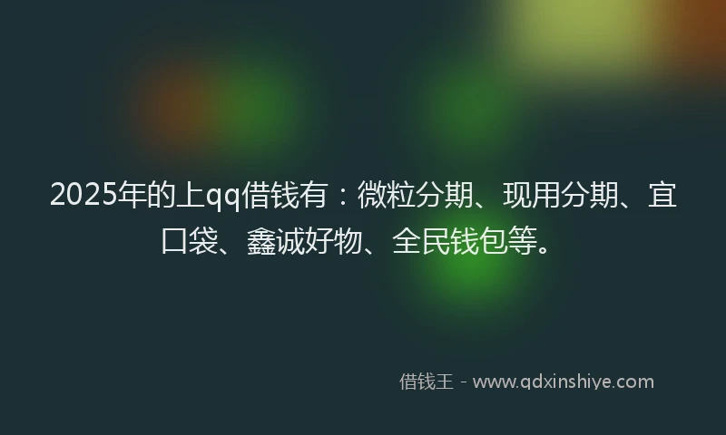 2025年的上qq借钱有：微粒分期、现用分期、宜口袋、鑫诚好物、全民钱包等。