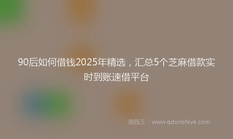 90后如何借钱2025年精选，汇总5个芝麻借款实时到账速借平台