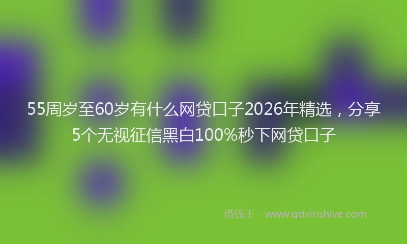 55周岁至60岁有什么网贷口子2026年精选，分享5个无视征信黑白100%秒下网贷口子