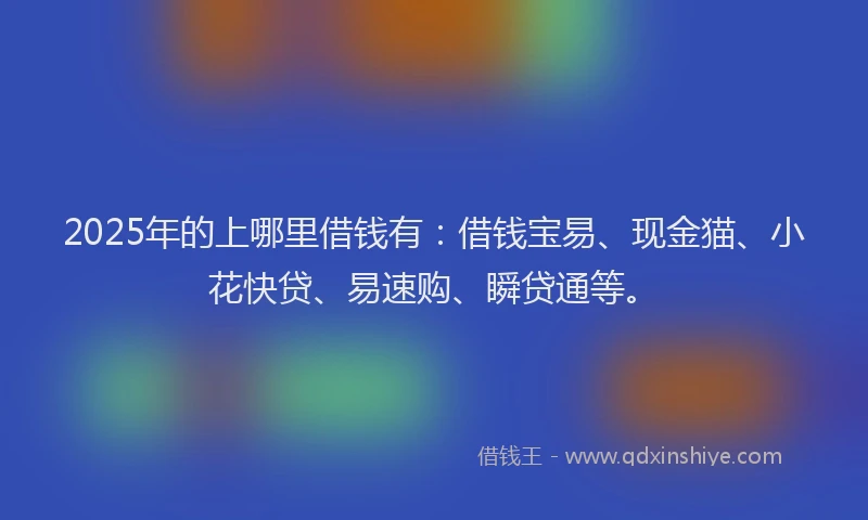 2025年的上哪里借钱有：借钱宝易、现金猫、小花快贷、易速购、瞬贷通等。