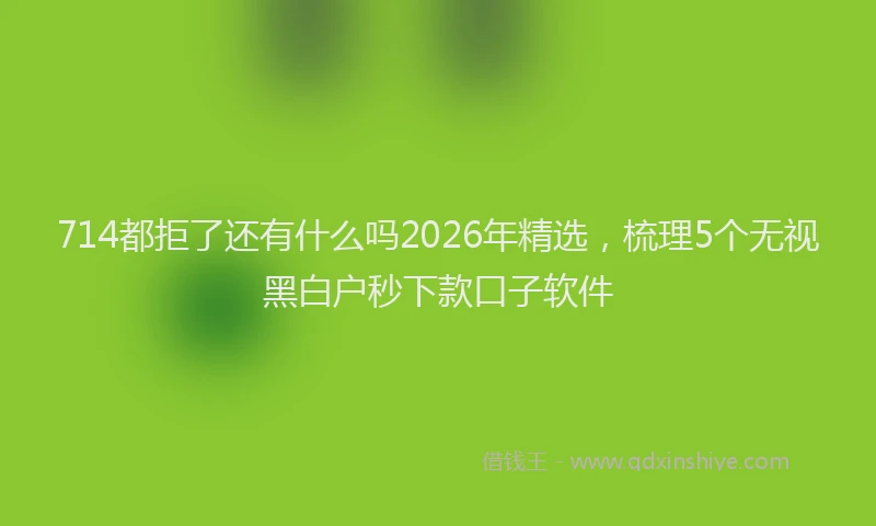 714都拒了还有什么吗2026年精选，梳理5个无视黑白户秒下款口子软件
