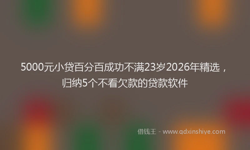5000元小贷百分百成功不满23岁2026年精选，归纳5个不看欠款的贷款软件
