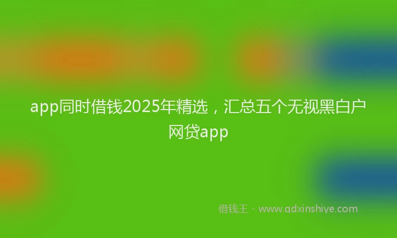 app同时借钱2025年精选，汇总五个无视黑白户网贷app